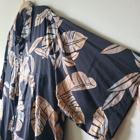 Tori Richard Mens Hawaiian Palm Short Sleeve 100% Viscos Lawn Surf Luau Shirt L - Picture 6 of 13